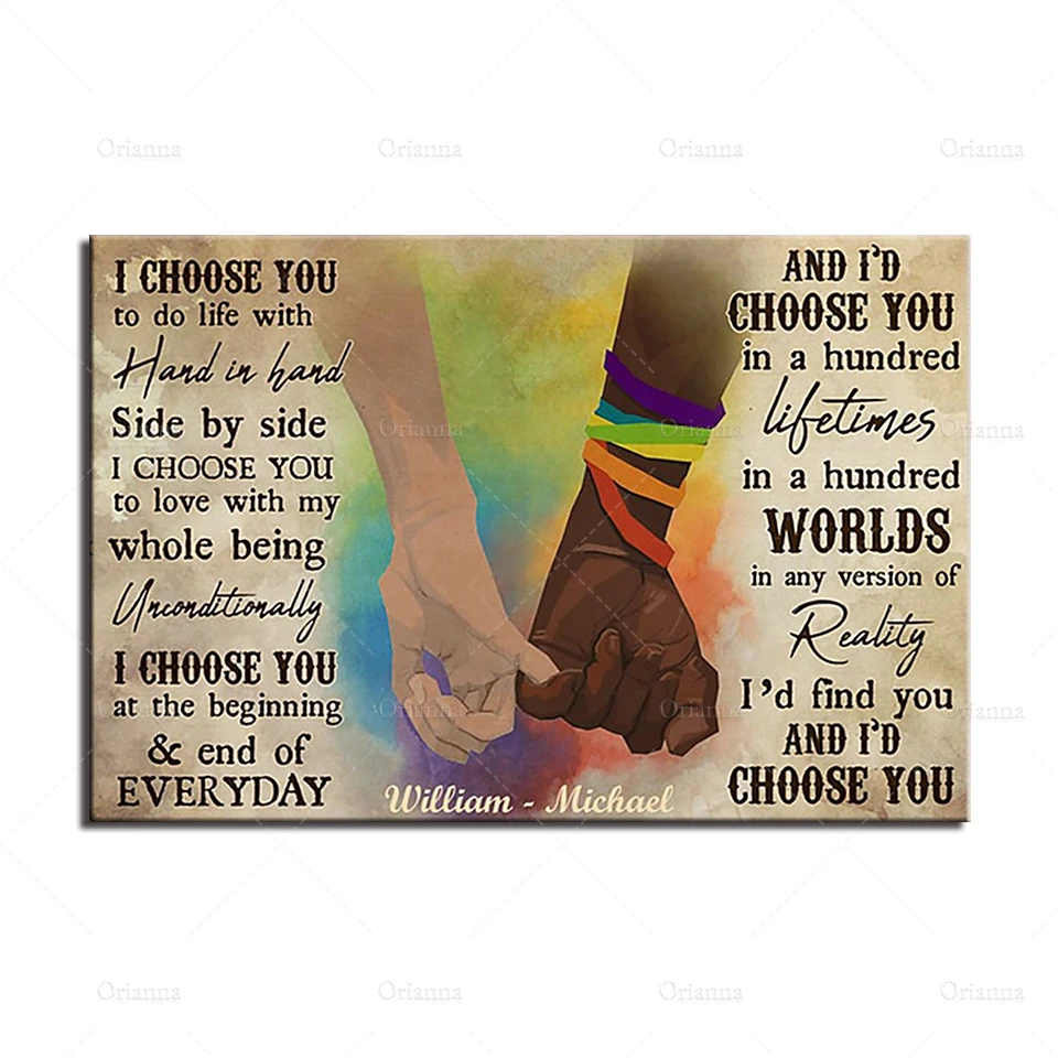 Плакат с надписью I Choose You черный и белый плакат Ver Современное украшение для дома