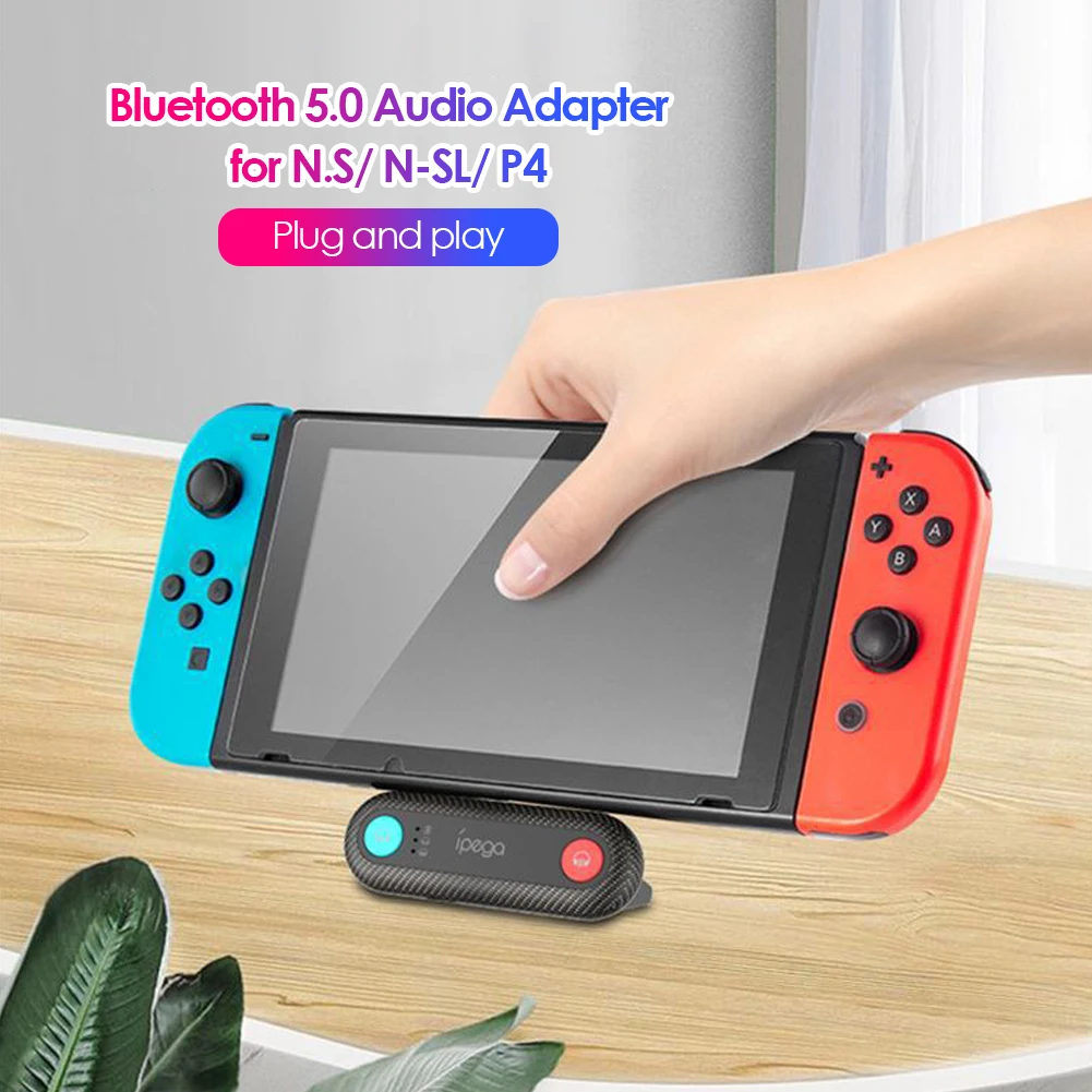 

Ipega Dual Bluetooth 4.2 Audio Adapter Transmitter for PS4 Rechargeable Wireless Type-C Dongle for Nintendo Switch/ Sony PS4