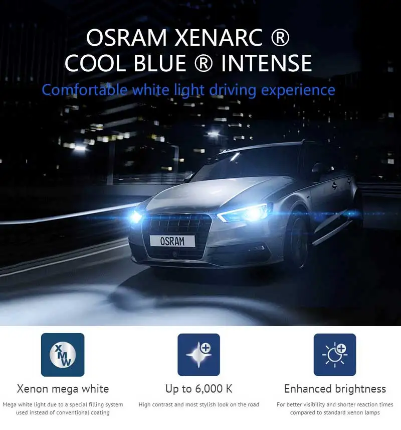 OSRAM Xenon HID D1S D2S D3S D4S 66140 66240 66340 66440 CBA холодный синий Advance 6000K мега белая Автомобильная фара(одиночная
