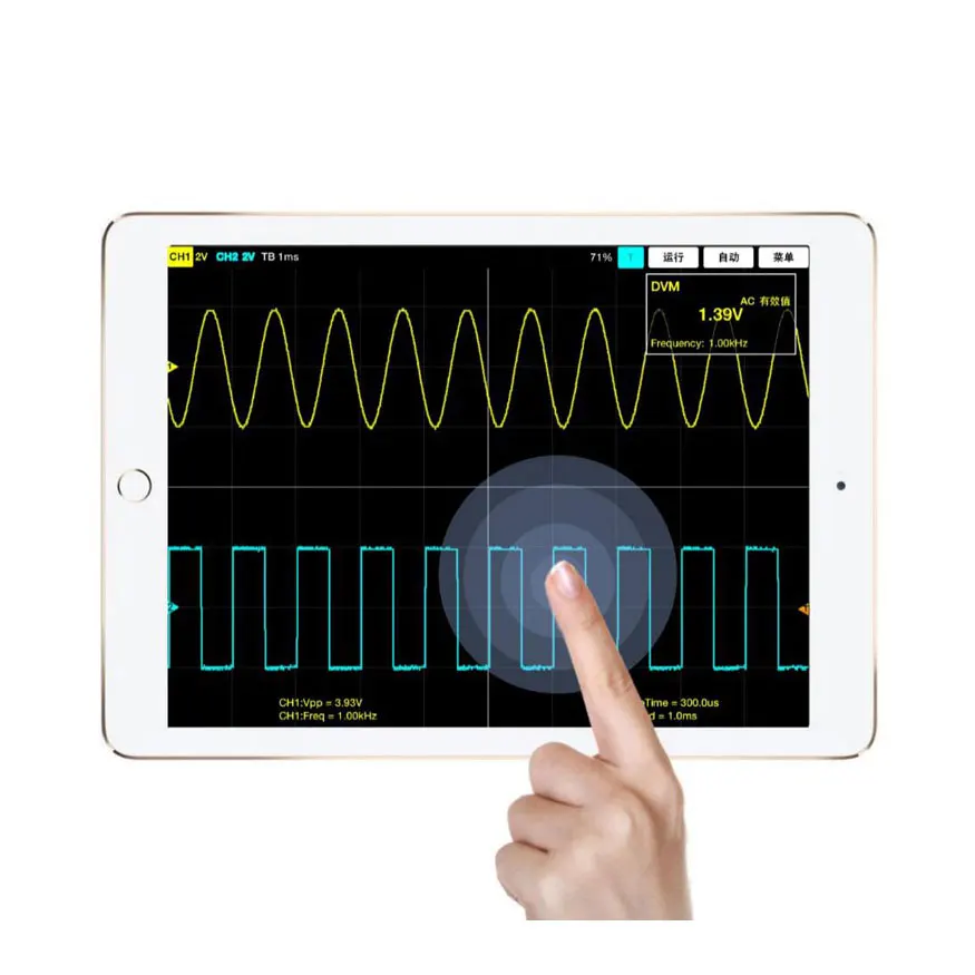 Цифровой осциллограф Hantek IDSO1070A 250 мс/с 2 канала 70 МГц для iPhone/iPad/Android/Windows Wi Fi