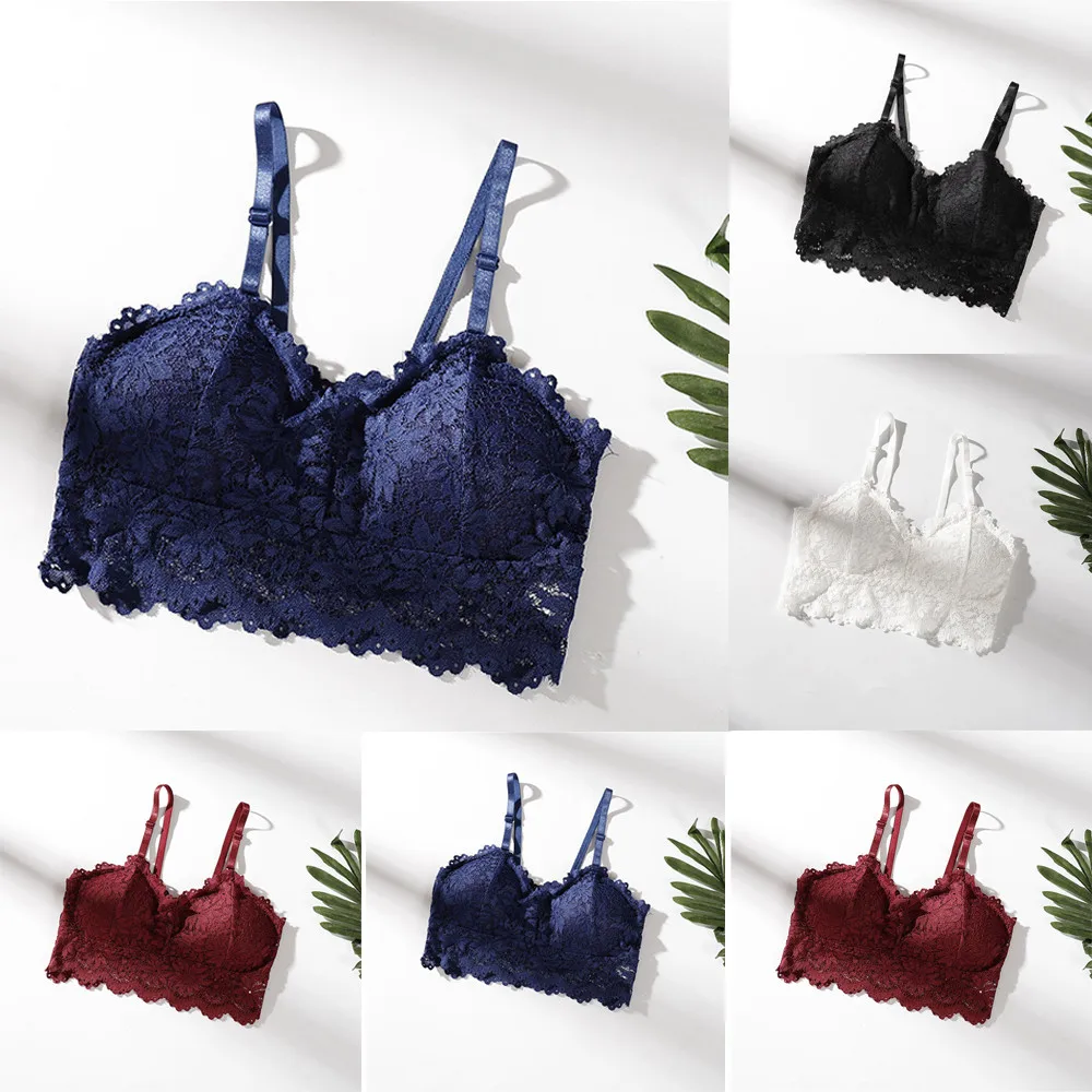 Женский сексуальный бюстгальтер однотонный кружевной бесшовный дышащий Топ пуш