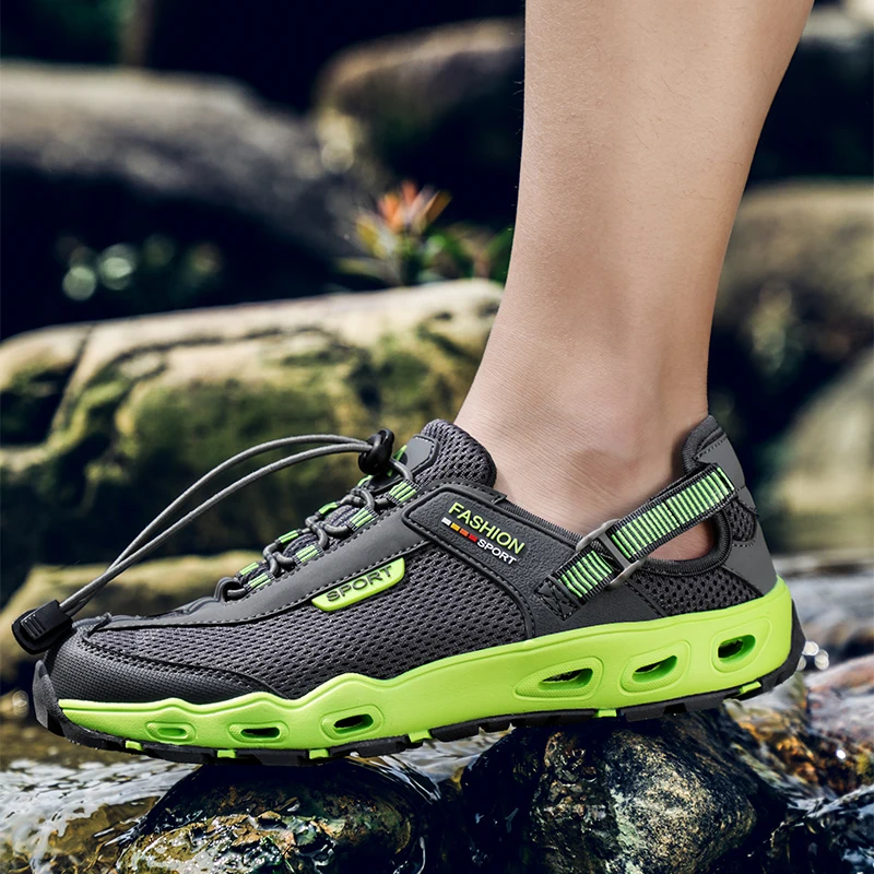 

Men's Quick Dry water shoes Breathable Non-slip Outdoor Hiking Shoes Wear-resistant Water Beach Shoes Flat River Shoes