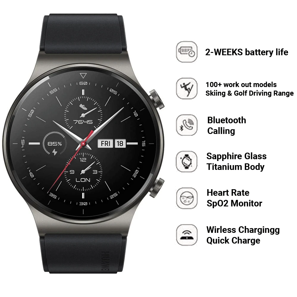 HUAWEI WATCH GT 2 Pro Cмарт часы встроенный GPS 14 дней автономной работы