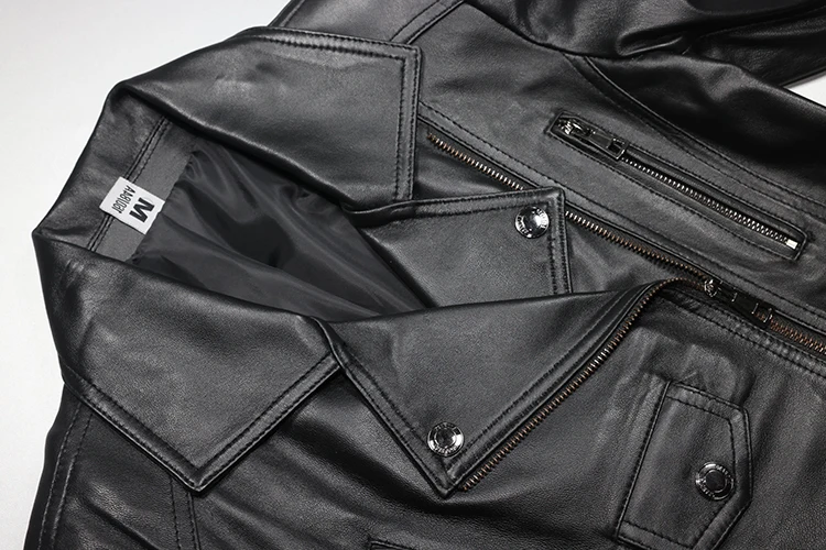 New 2022 Women's Genuine Sheepskin Lambskin Natural Leather Motor Coat & Jacket for Female Lady Spring Autumn Clothing XXXXL 4XL