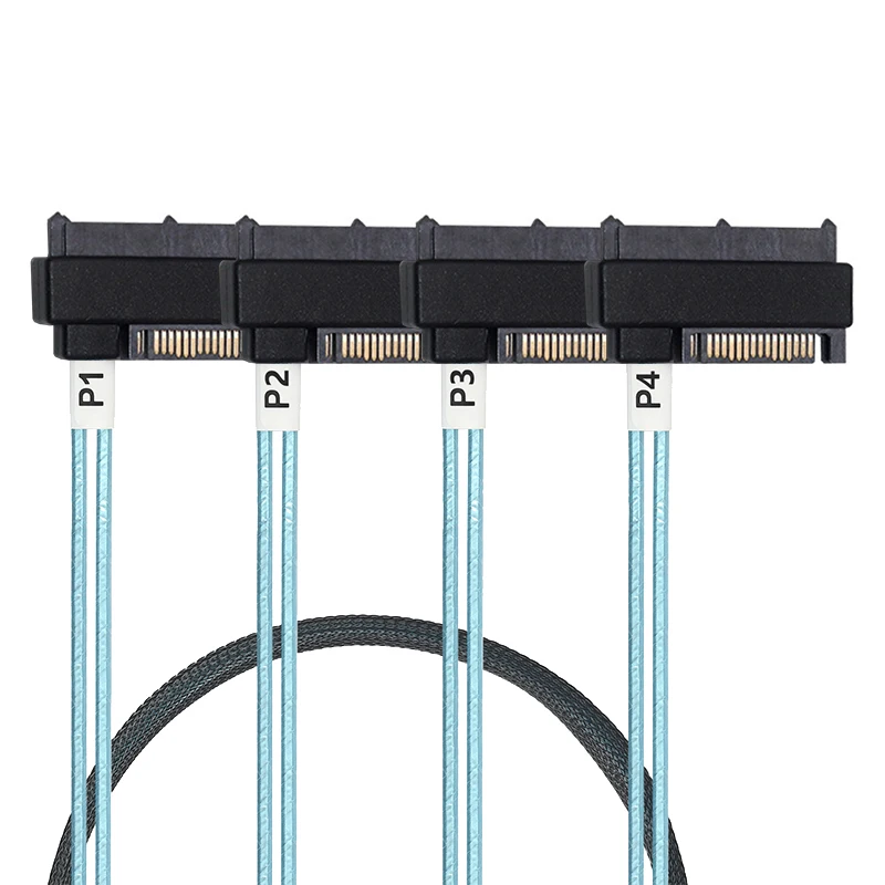 

WLGQ Internal Mini SAS SFF-8087 36 Pin to 4X SAS 29Pin SFF-8482 Hard Disk SAS Cable with sata Power Port 3.3FT（1m）