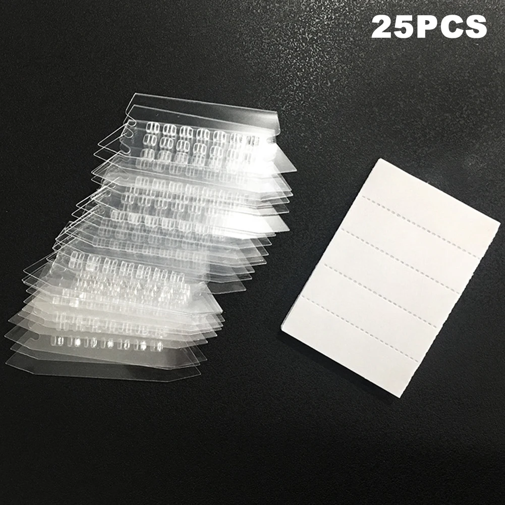 

25pcs/box Students Transparent Hanging File Folder Tab Plastic DIY Sorting School Documents Quick Identification White Insert