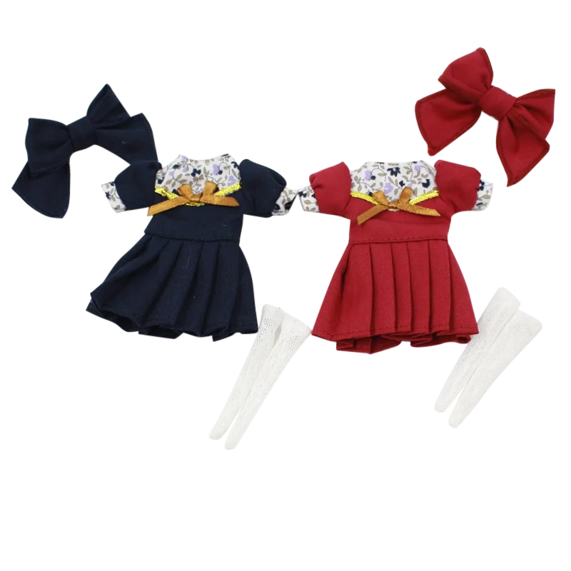 

DBS одежда куклы middie наряды 1/8 красное платье синяя юбка чулки прекрасный головной убор Аниме подарок игрушка