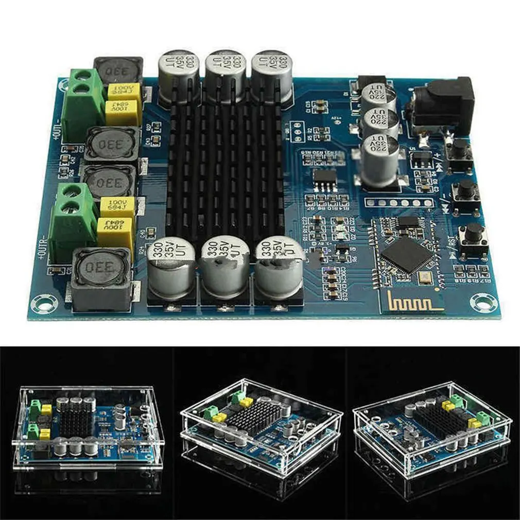 Модуль усилителя аудиоприемника TPA3116D2 120wx2 цифровой совместимый с Bluetooth акриловый
