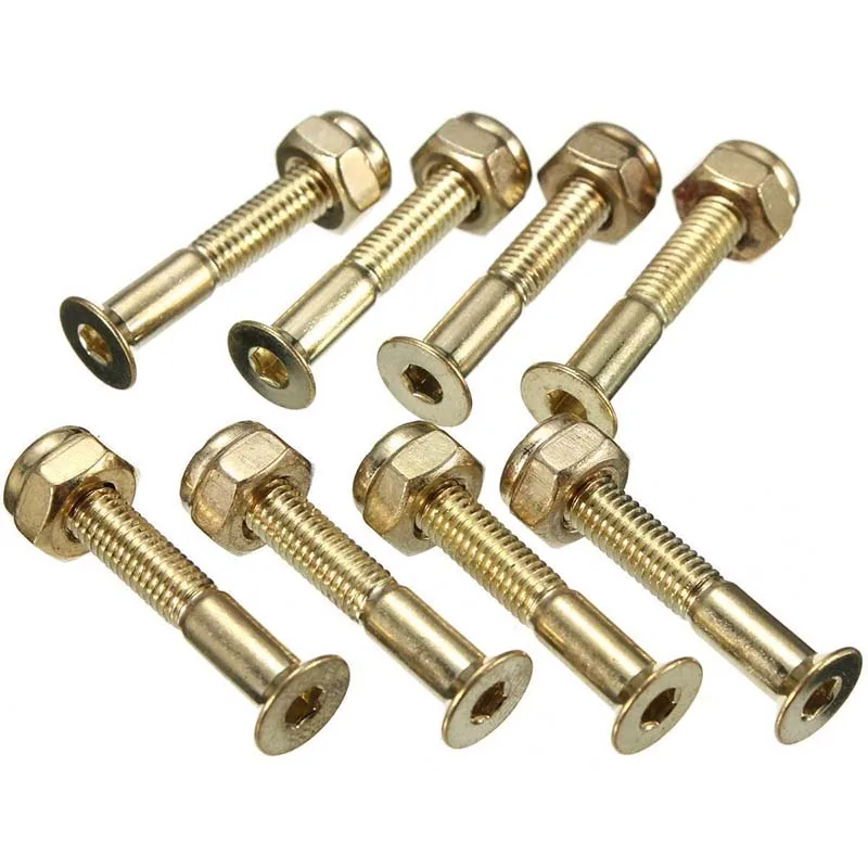 

Lot of 8Pcs Screws Skateboard Nails Gold Skateboard 29mm Bolts Screws