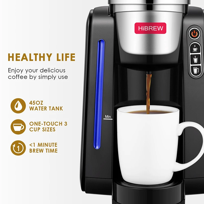 HiBREW K-Cup brewer; Кофеварка-машина, Кофеварка Kcup с одной чашкой, Капсульная кофемашина, автоматическая кофеварка