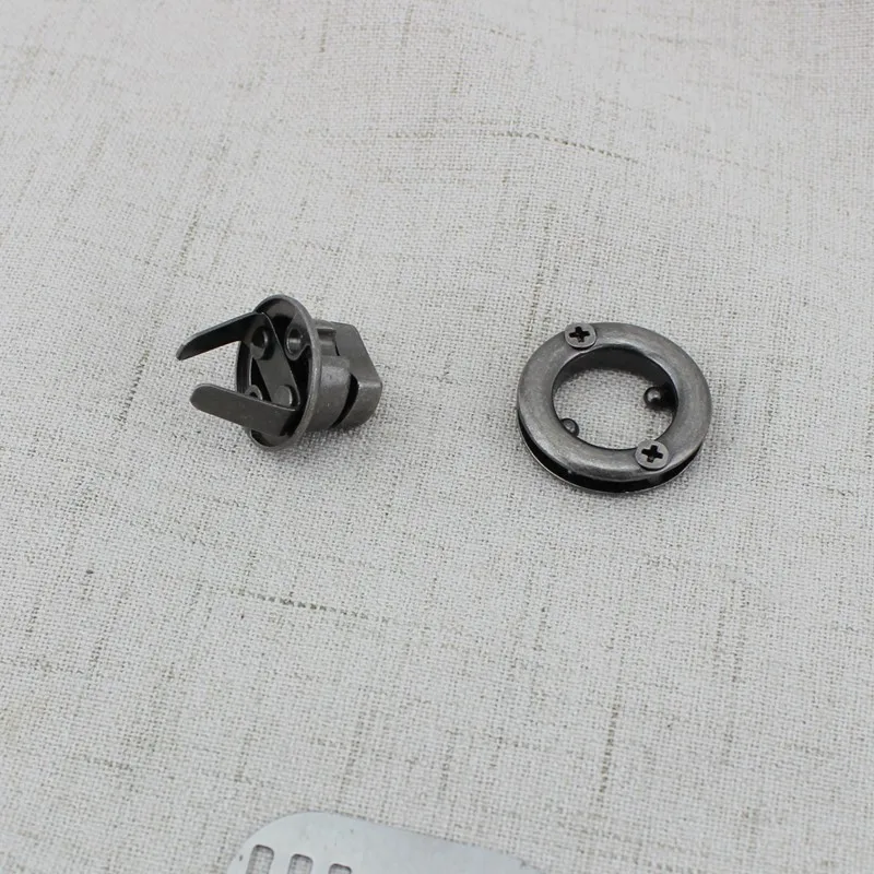 2sets old silver Round lock Clasp Turn tuck Lock Handbag Bag Purse genuine leather Twist Metal Hardware For DIY | Багаж и сумки