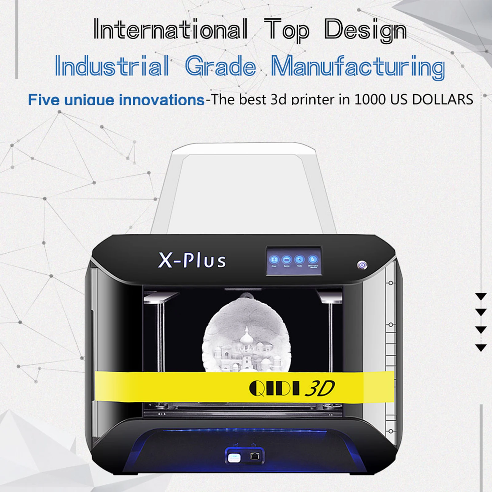 3D-принтер промышленного класса с цветным сенсорным экраном 4 3 дюйма поддержка