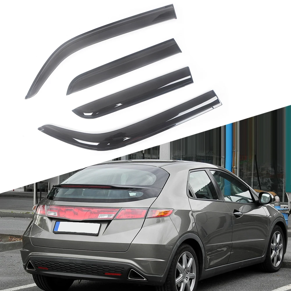

Ветровые дефлекторы для автомобильных боковых окон Honda Civic 2006-2021, козырек от дождя для двери, козырек для вентиляционных отверстий, козырек о...