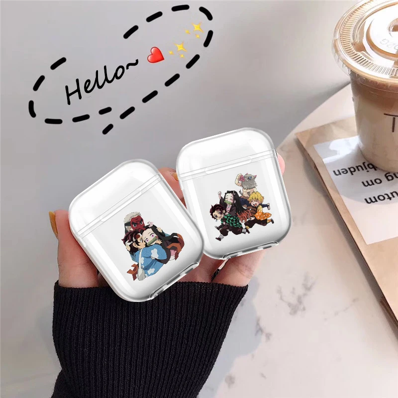 

Kamado Nezuko Kimetsu No Yaiba Demon Slayer headset Case For Apple Air Pods 1 2 Pro Wireless Earphone Accessories Silicone Case