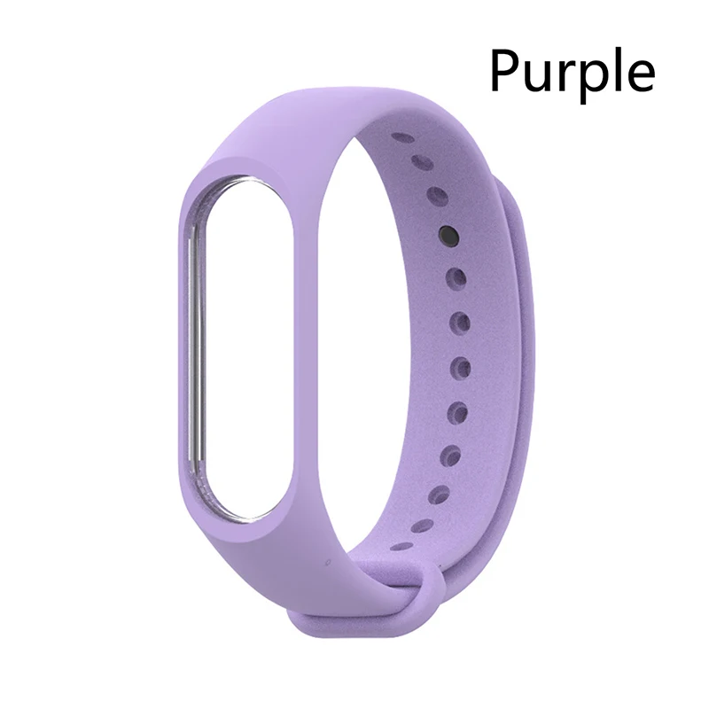 Силиконовый ремешок для Xiaomi mi Band 3 4 ремешок для спортивных часов часы умный Браслет сменный ремешок для mi Band 3 умный Браслет - Цвет: Purple