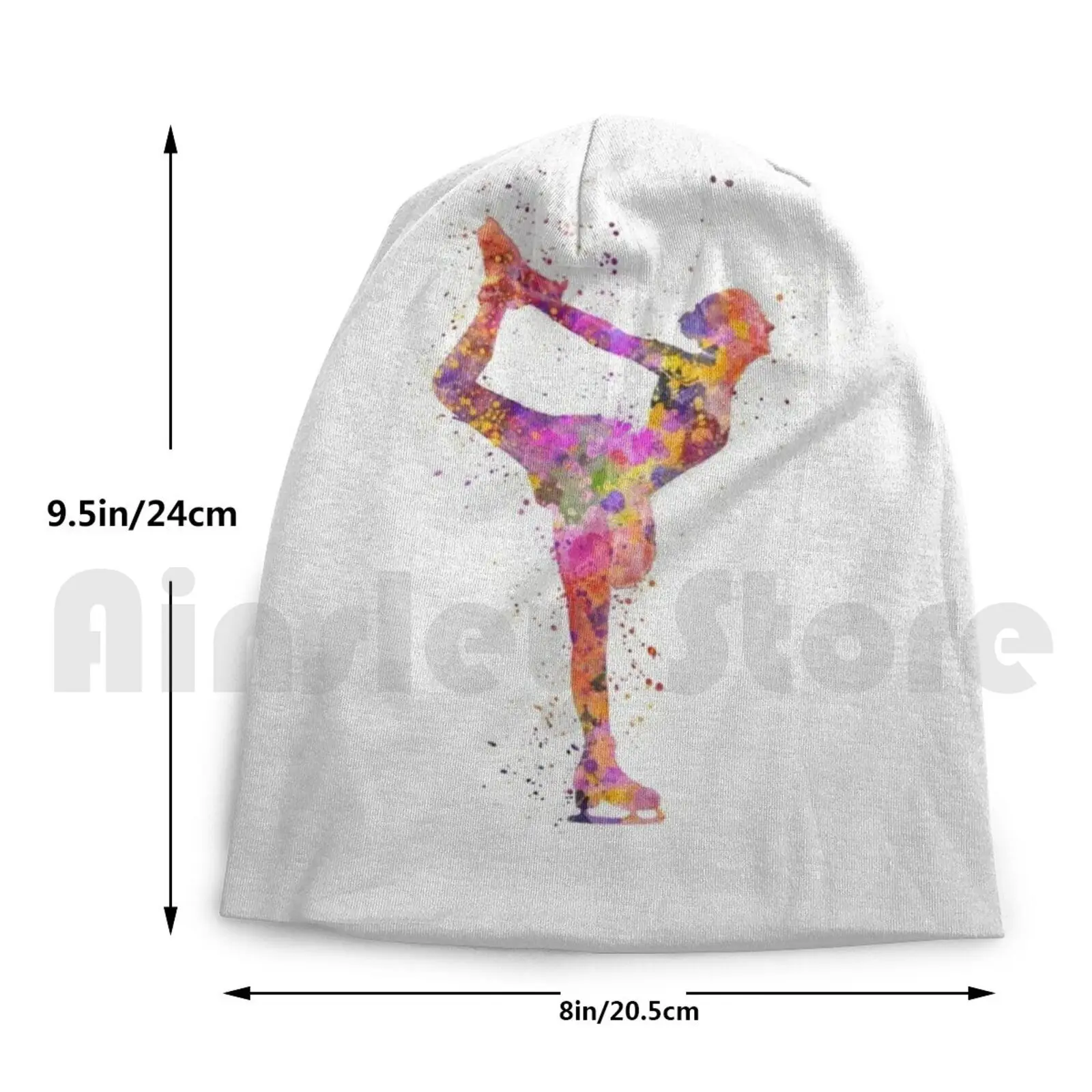 Вязаная шапка для фигурного катания 2 в акварель с брызгами | Аксессуары одежды