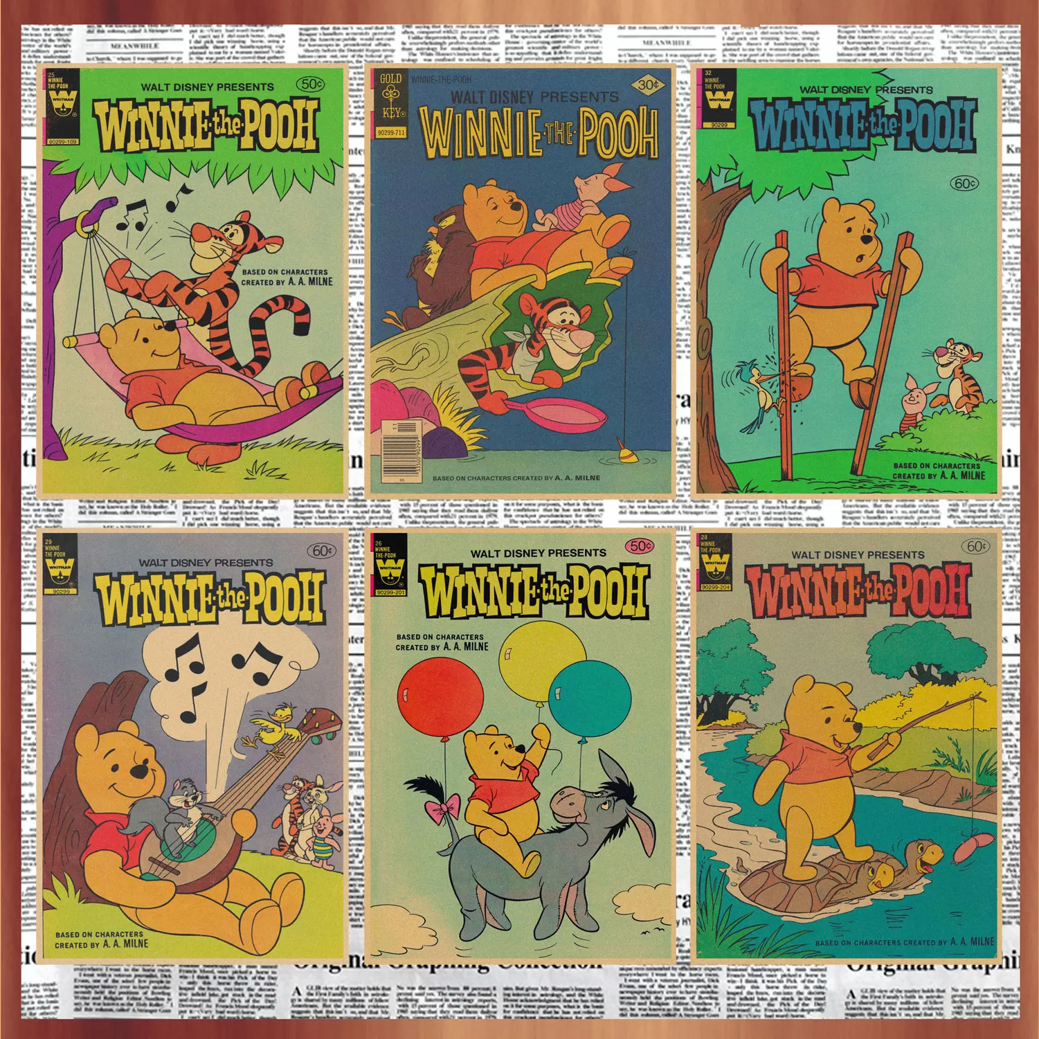 

Disney Custom Winnie The Pooh Posters Home Decoration Tigger Adventures Pictorial Decoration Wall Painting Mural Wall Stickers