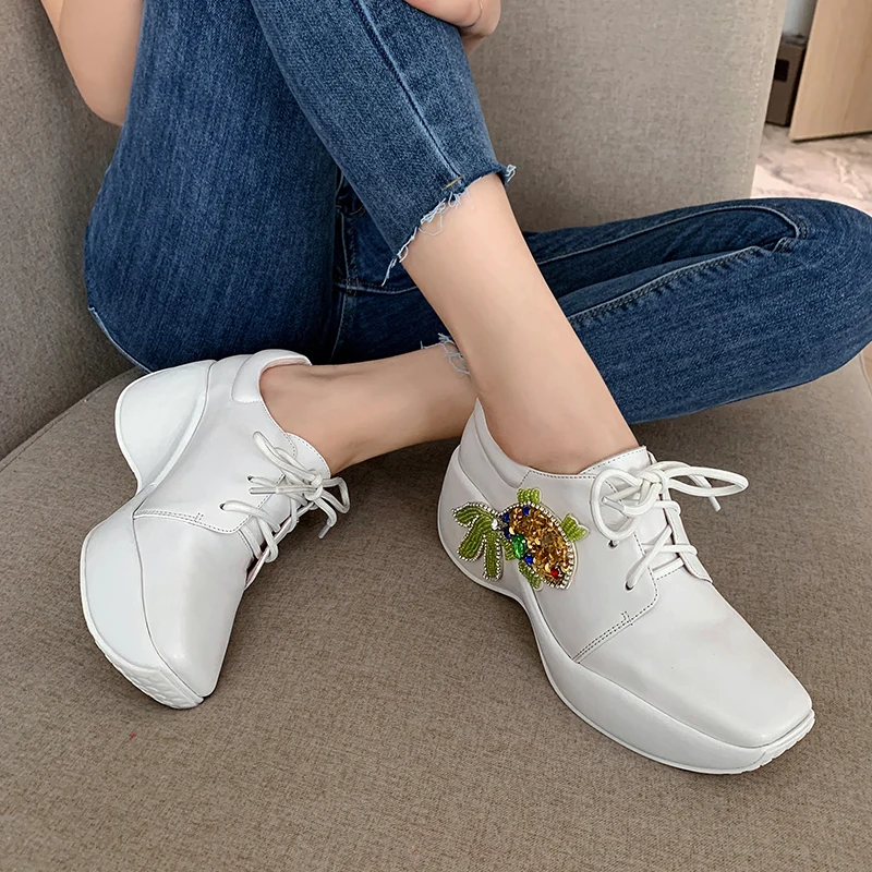 

Platform Shoes Square Toe Heels Loafers Party for Wedges Luxury Brand High Quality Leather Designer Strappy 2021 Fashion Women