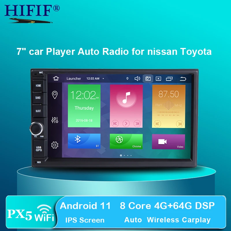 DSP IPS 8 CORE Android 10 Универсальный 2 din Автомобильный мультимедийный плеер