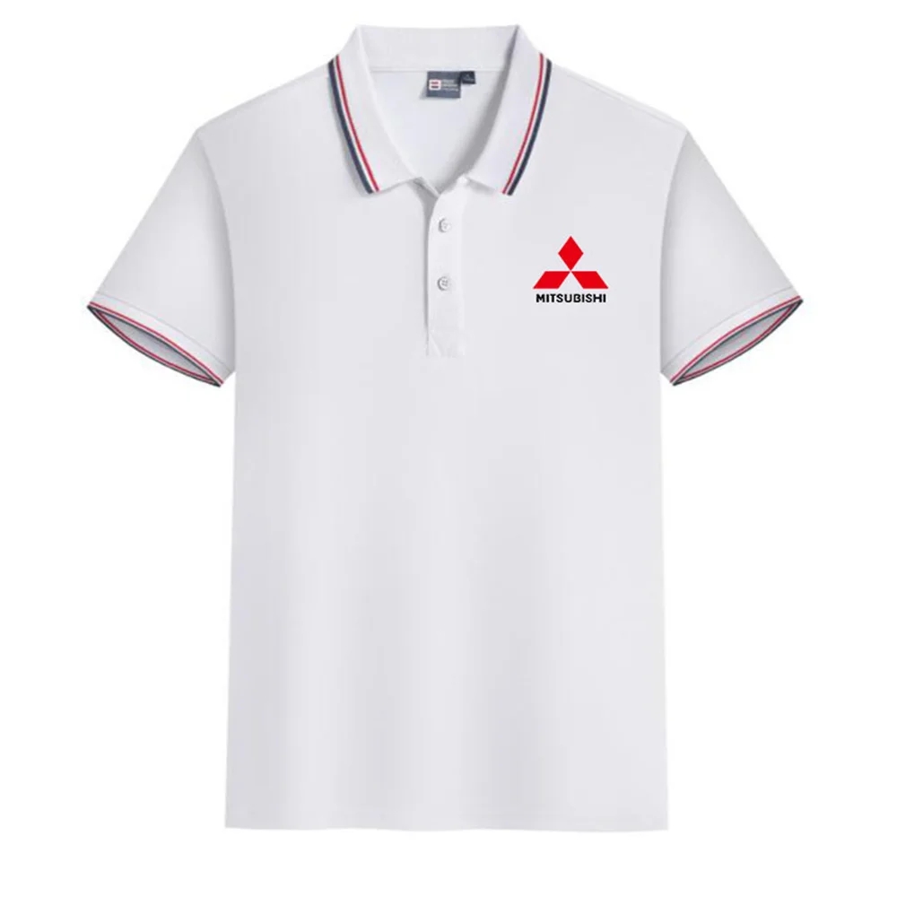 

Новинка лета 2022, Мужская впитывающая пот Свободная микро-эластичная парная футболка с отложным воротником и принтом, Мужская футболка с кор...