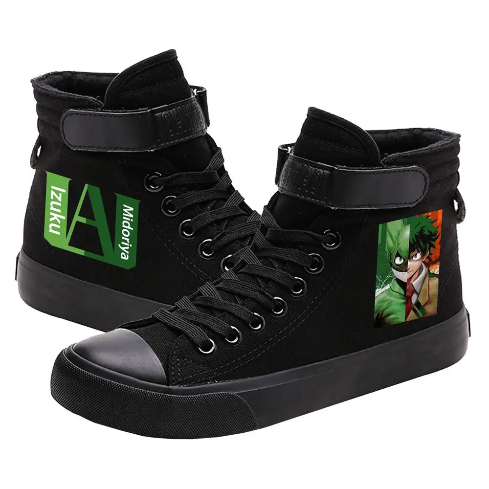 

Japanese Anime Izuku Bakugou Todoroki Shoto My Hero Academia Printed Casual High Top Canvas Shoes Sports Running Cozy Sneakers