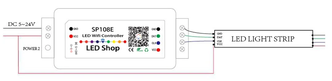 WIFI APP controller SP108E is commonly used in WS2812BWS2811SK6812 DMX512 Led Strip pixel lamp RGB/RGBW dc5v-24v