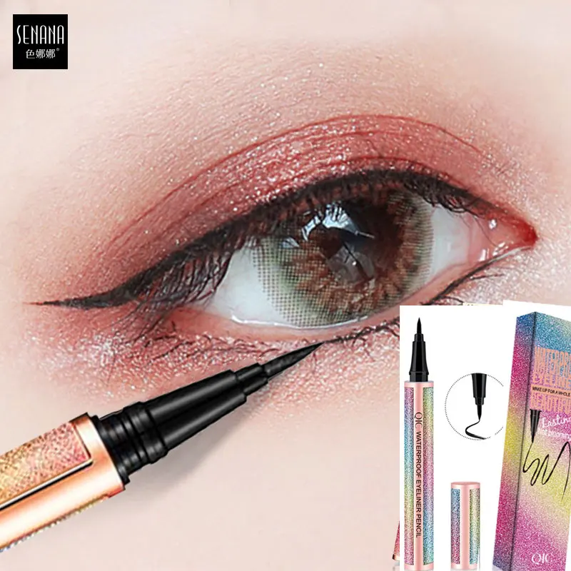 

4D Starry sky eyeliner waterproof Sweatproof eye liner liquid cosmetics make up Black lasting quick drying Smooth 1PC Natural