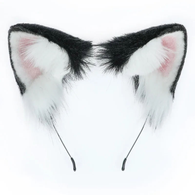 

Повязка на голову с кошачьими и собачьими ушками, из искусственного меха