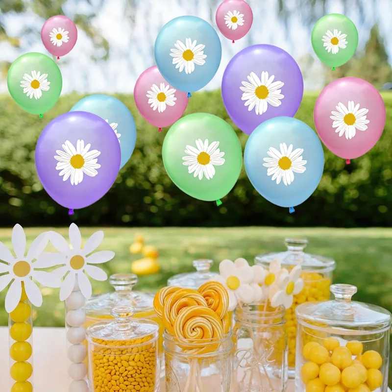 Воздушные шары с рисунком маргариток латексный воздушный шар конфетти украшение