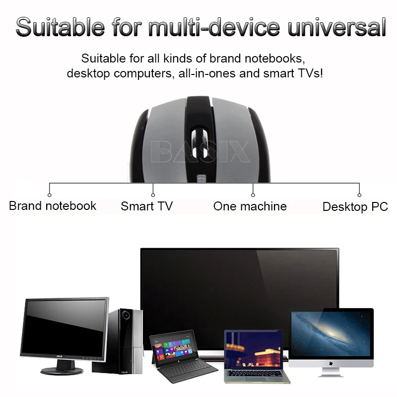 Беспроводная мышь BASIX портативная интеллектуальная игровая оптическая