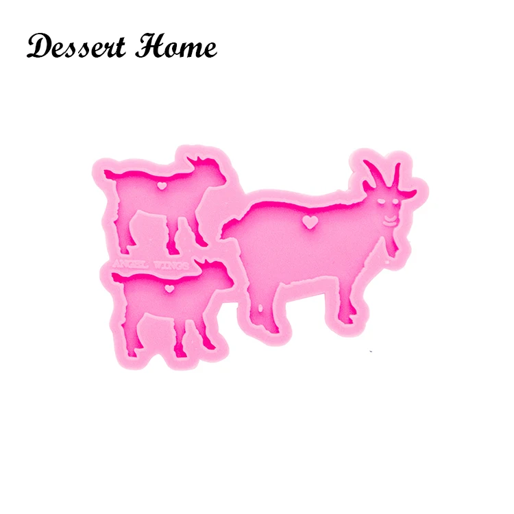 DY0310 яркая мамина Коза Смола ремесло для брелока семья мама/Папа силиконовые