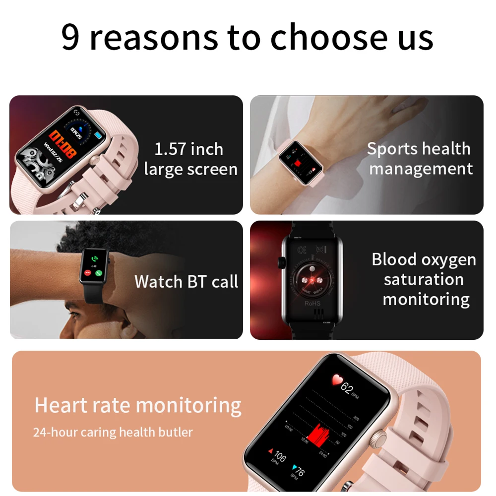 HT5 HD Smartband Smart Watch Blood Pressure Body Temperature SmartWatch Bluetooth Call WristbanD Fitness Tracker Sports Watches |