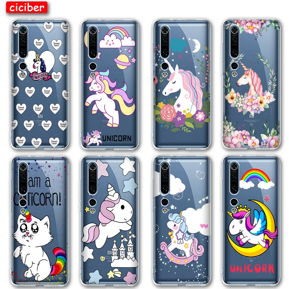 

Lovely Unicorn Case For Xiaomi Redmi Note 10 8T 9 8 7 Pro MI Note 11 10 9 10T 9T Pro SE A3 Lite Poco X3 F3 Soft TPU Phone Fundas