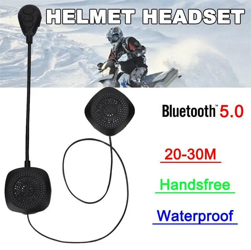

Portable motorcycle helmet bluetooth headset, bluetooth 5.0 waterproof stereo, automatic call answer
