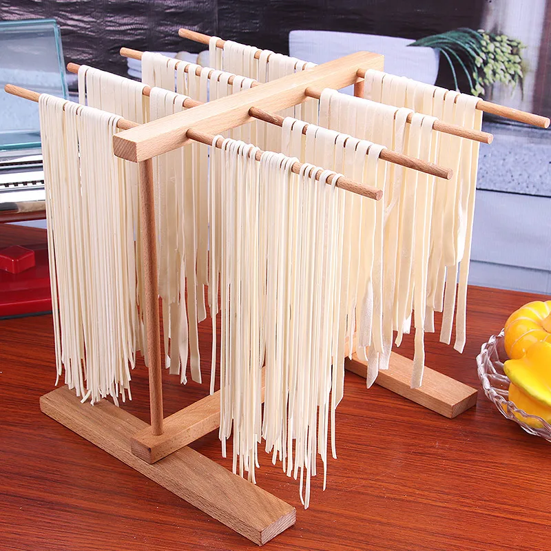 8 Row Wooden Handmade Spaghetti Pasta Drying Rack Vermicelli Linguine Noodle Hanging Stand Multifunctional Kitchen Storage RackF | Дом и сад