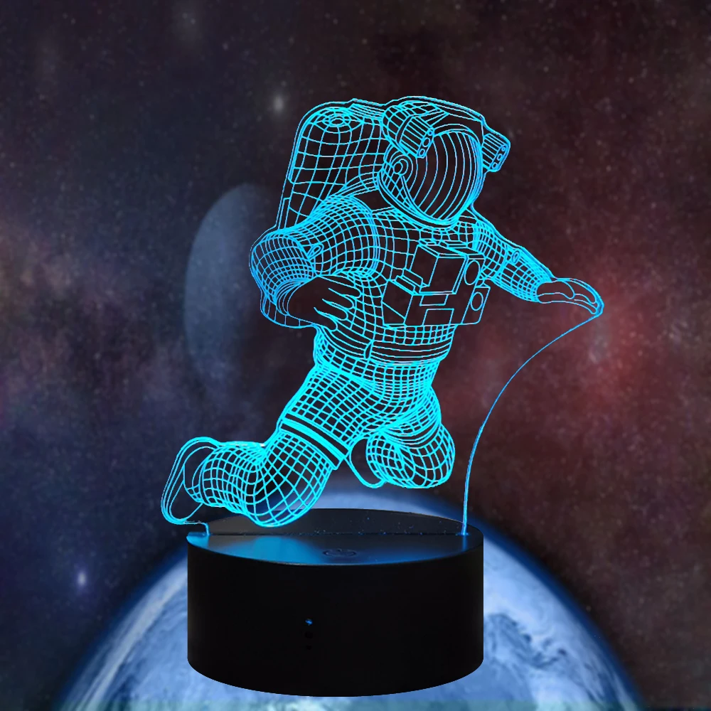 

3D астронавт ночника 7 Цвета изменения в виде космонавта, LED Иллюзия визуальный Ночной светильник с пультом дистанционного управления Управл...