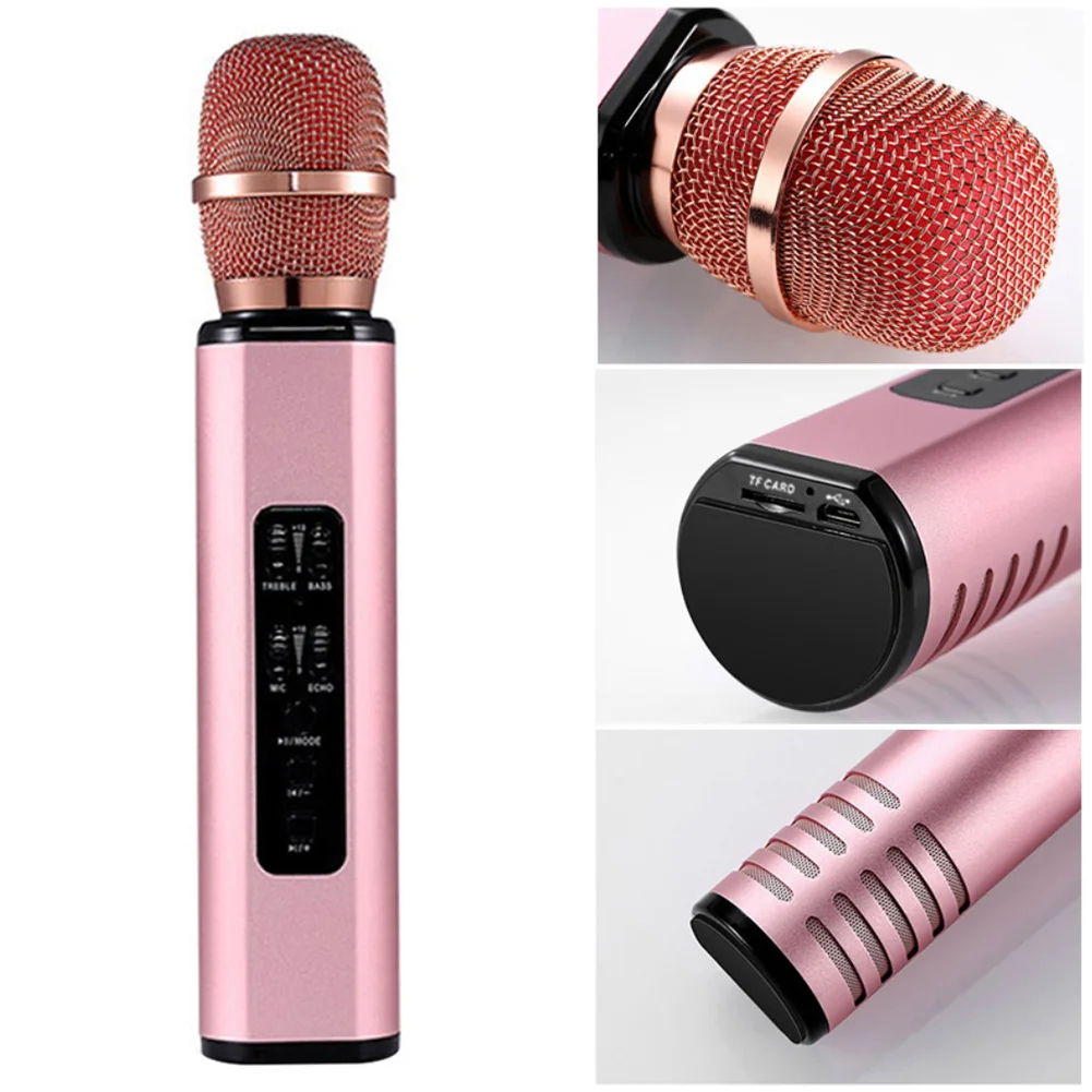 

K6 Handheld Wireless Bluetooth Condenser Microphone Karaoke Speech Mic Speaker