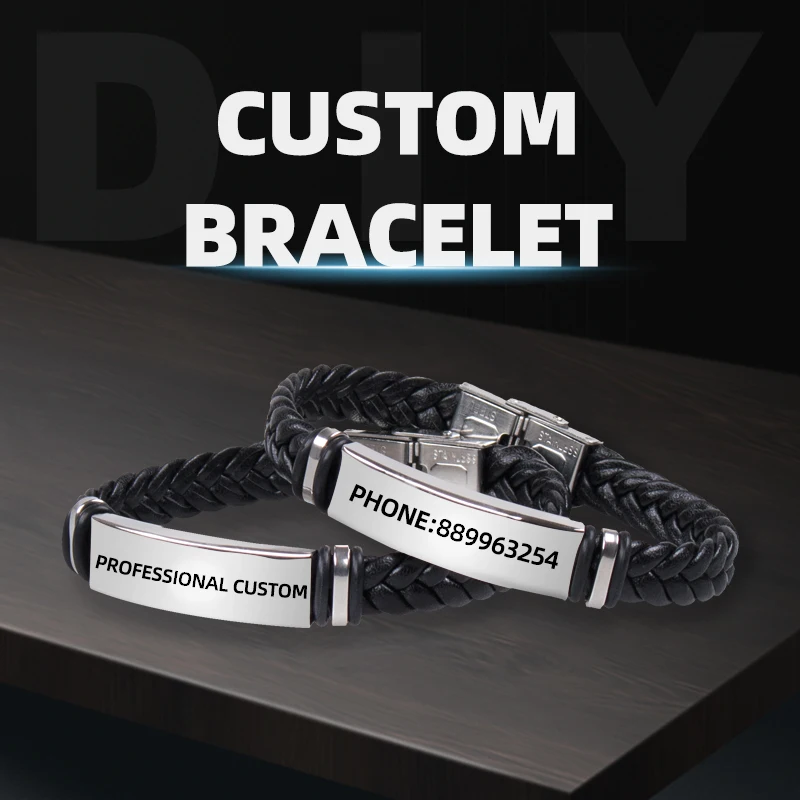 Мужской браслет из нержавеющей стали с индивидуальным именем|Индивидуальные