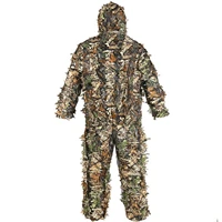 1 set of outdoor ghillie suit camouflage clothes 3d jungle hunting clothes suit pants hooded jacket for men women charitable