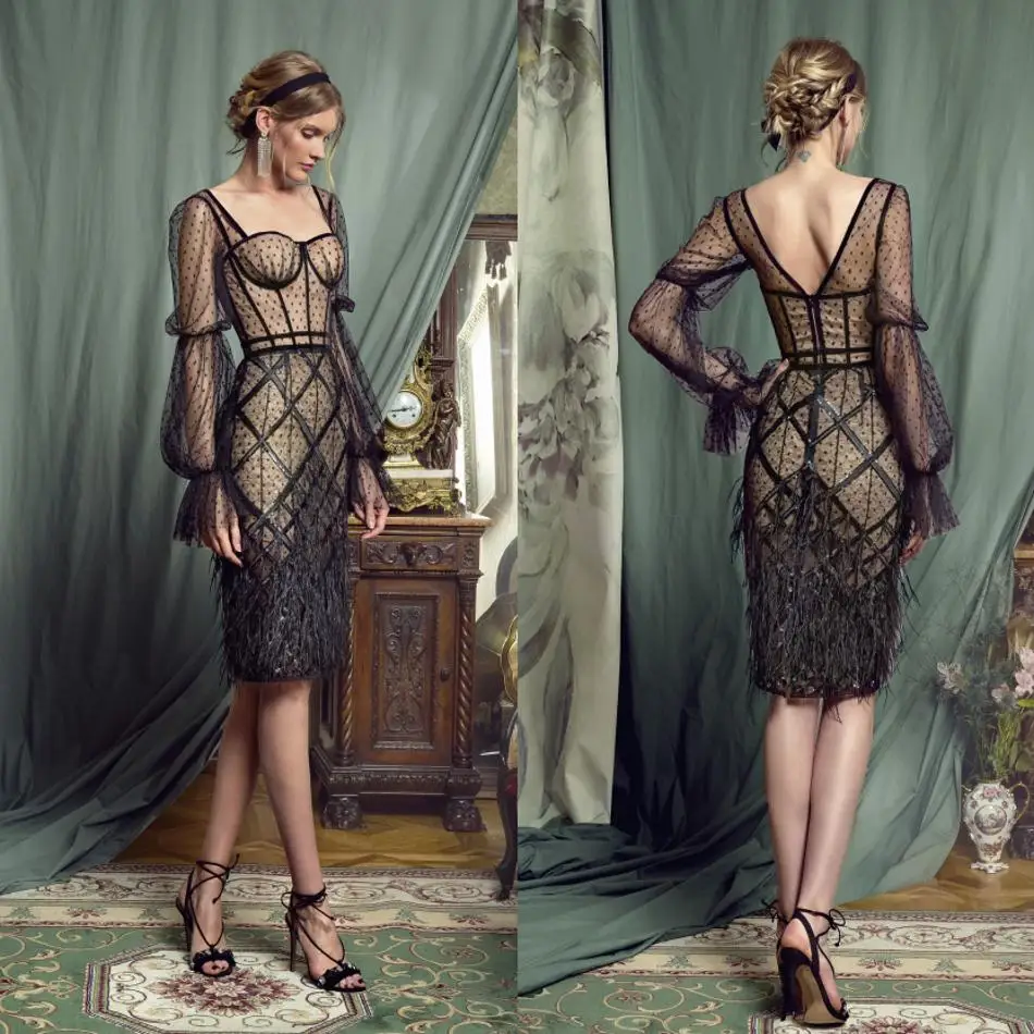 Платье для матери невесты Кружевное Вечернее До Колена с квадратным вырезом и