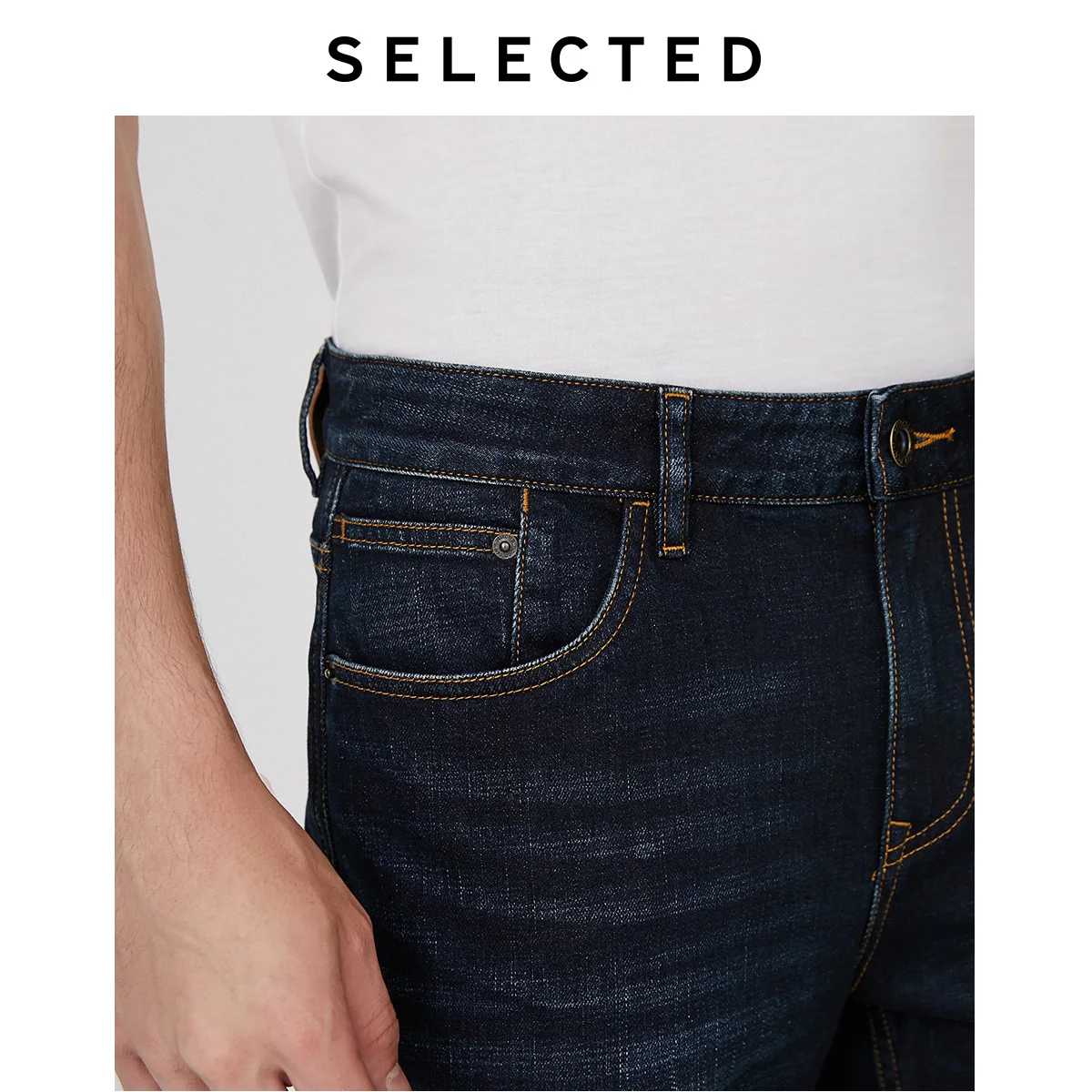 Джинсы мужские прямые из хлопка со средней посадкой | Мужская одежда