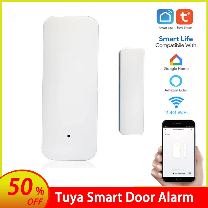 

Tuya Smart Door Alarm Home WiFi Door Sensor Door Open Closed Detectors WiFi App Notification Alert Security Alarm System