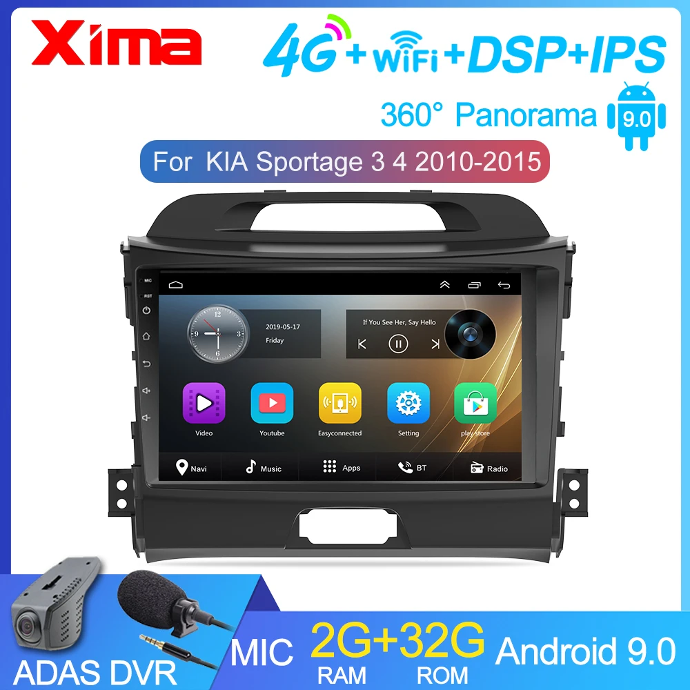 Автомобильный мультимедийный видеоплеер XIMA 2Din Android 9 0 4G LTE радио RDS для KIA Sportage 3 2010