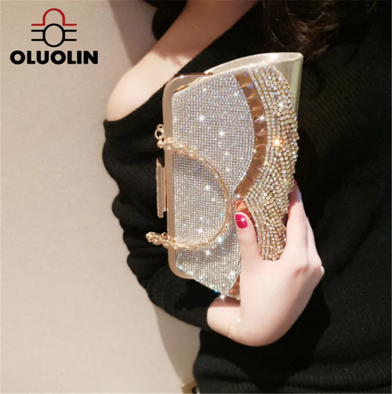 Leisure Party Evening Bags Women's Handbag Wallet Club Night Wave Tassel Diamond Street Outdoor Lady Pouch Elegant Ladies | Багаж и