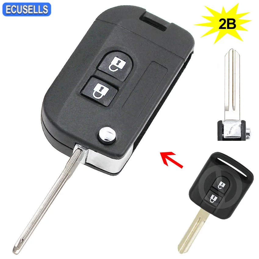 Высокое качество 2 кнопки откидная оболочка ключа дистанционного управления