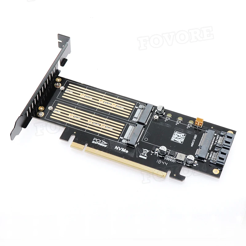 Адаптер M2 NVMe SSD NGFF на PCIE 3 0 X16 адаптер M Key B mSATA PCI Express NVME m.2 & AHCI в 1 конвертер|Платы