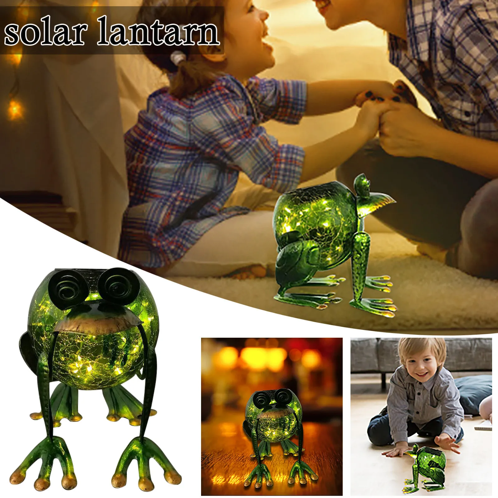 Солнечный пейзаж светильник лягушка украшения Настольный фонарь садовый стол