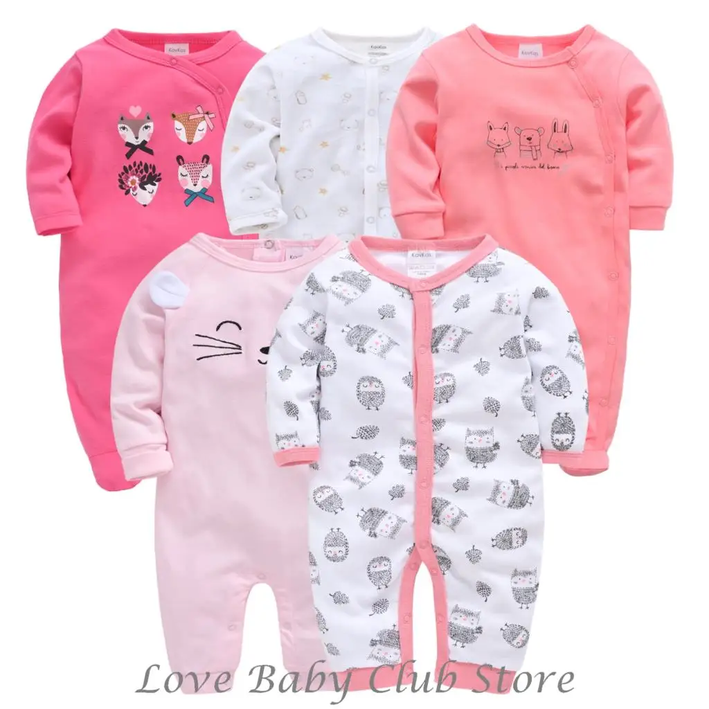 Детские комбинезоны для девочек 5 шт./лот Комбинезоны с длинными рукавами и