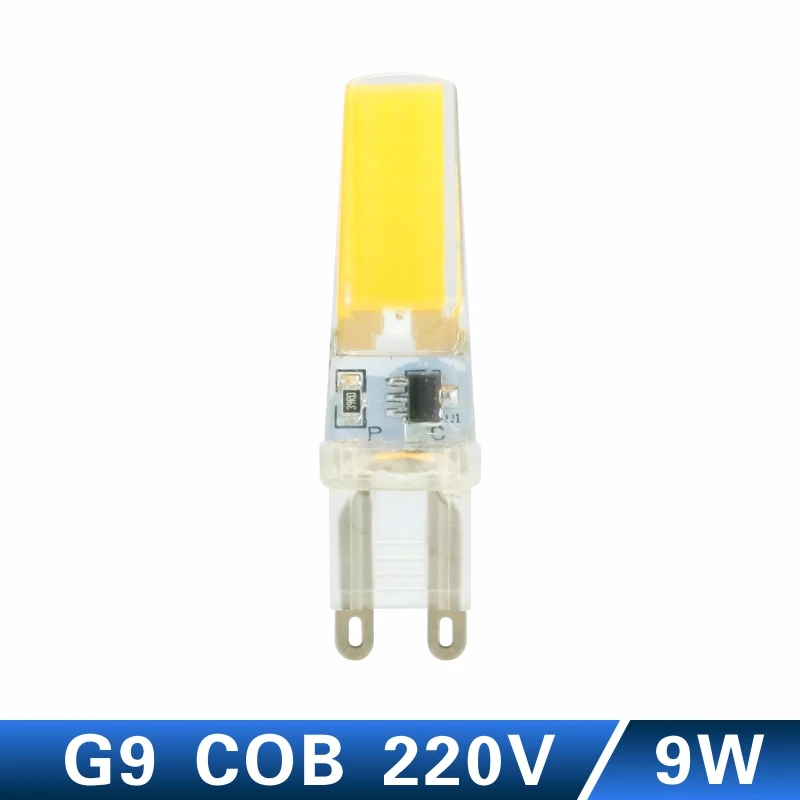 G9 COB 220V 9W Светодиодный светильник LATTUSO G4 G9 AC/DC 12 В 220 В 3 Вт 6 Вт 9 Вт COB светодиодный G4 G9 Лампа с регулируемой яркостью для хрустальных люстр - Испускаемый цвет: G9 COB 220V 9W