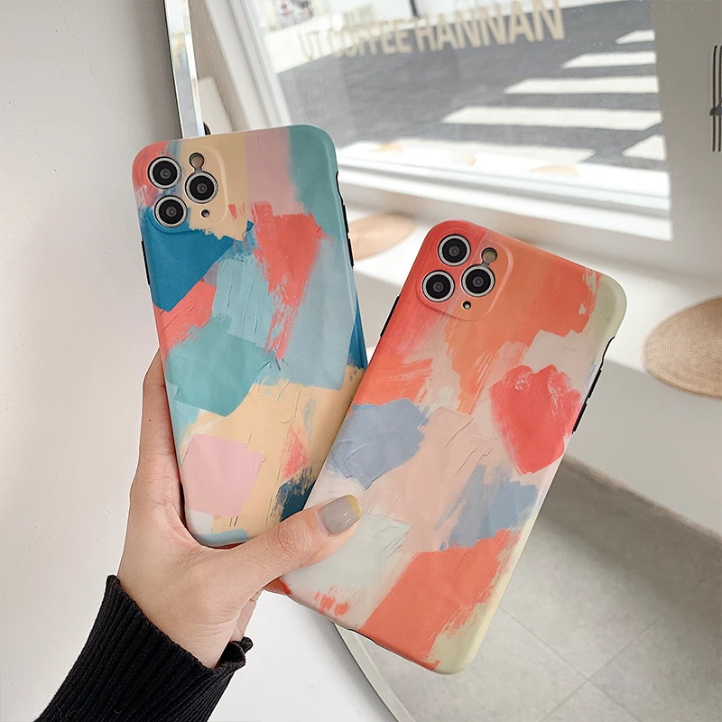 Чехол для iPhone X Xs Xr XsMax с масляной росписью акварелью все включено 6 6s 7 8 plus 11promax